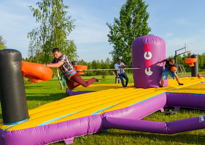 The new and very attractive entertainment – inflatables for grown-ups were presented.